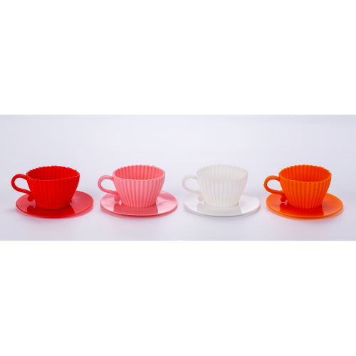 plastic cake cup set 4pk with plate